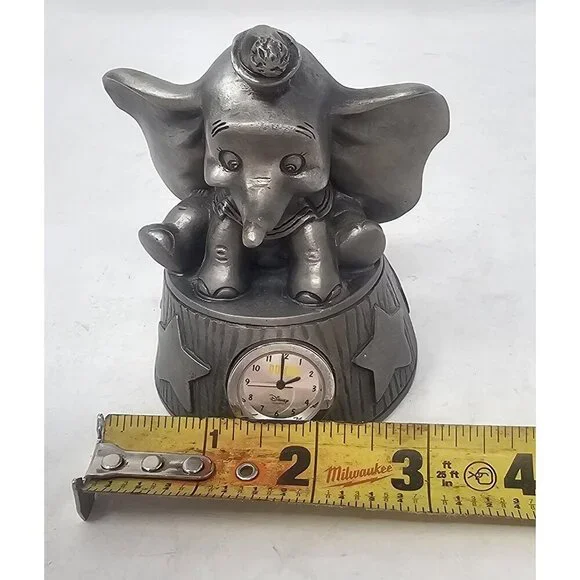 Disney Dumbo Limited Edition Pewter Clock Figure Quartz #412/5000 Malaysia WORKS - Picture 11 of 16